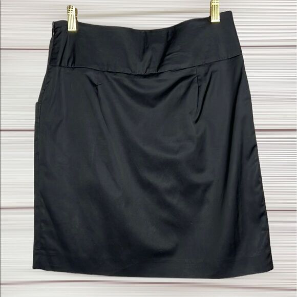 Ann Louise Roswald Cotton Blend Black Knee Length Skirt - Picture 2 of 12